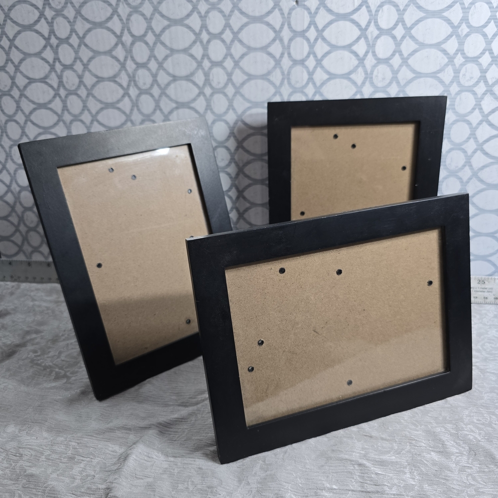 3PC SET of Black 5x7 Picture Frames Gallery Wall Minimalist Matte Desk Decor